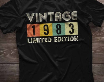 Chemise d’anniversaire 1983. Chemise du 41e anniversaire. Cadeau du 41e anniversaire. édition limitée vintage depuis 1983. 41 ans. Cadeau pour les femmes Cadeau pour les hommes