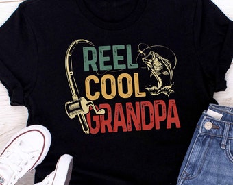 Reel Cool Grandpa Fishing Gift for Grandpa, Mens Fishing Tshirt, Fathers Day Gift Fathers Day Shirt, Fishing Gift for Men Gift for HimGifts.