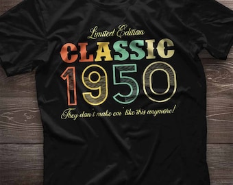 Classic 1950 Shirt 1950 Retro Shirt Vintage 1950 Shirt 72nd Birthday Gift For Men Born In 1950 Shirt 72nd Birthday Woman Shirt