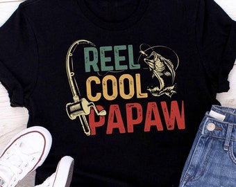 Reel Cool Papaw Shirt Tshirt Papa Geschenk von Enkelin Enkel Geburtstag Weihnachten Vatertag Geschenke für Papa Geschenk für Männer Geschenk für Ihn