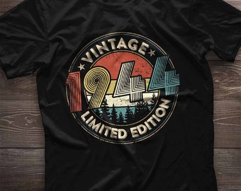 Chemise 80e anniversaire, anniversaire 1944, cadeau 80e anniversaire, t-shirt vintage 1944 en édition limitée, cadeau génial depuis 1944 pour homme cadeau pour femme