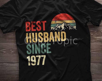 Best Husband Since 1977 Shirt. 47th Anniversary Gift For Husband. 47 Year Wedding Anniversary Gift For Men Idea. Valentines Day Gift For Him