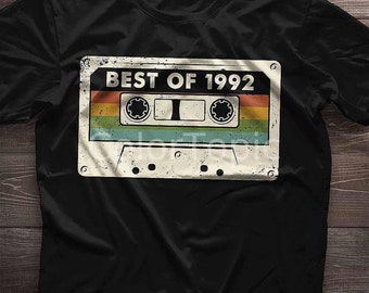 chemise vintage 32e anniversaire, cadeau 32e anniversaire, t-shirt d'anniversaire Best of 1992 génial depuis 1992, pièces d'origine édition limitée classique