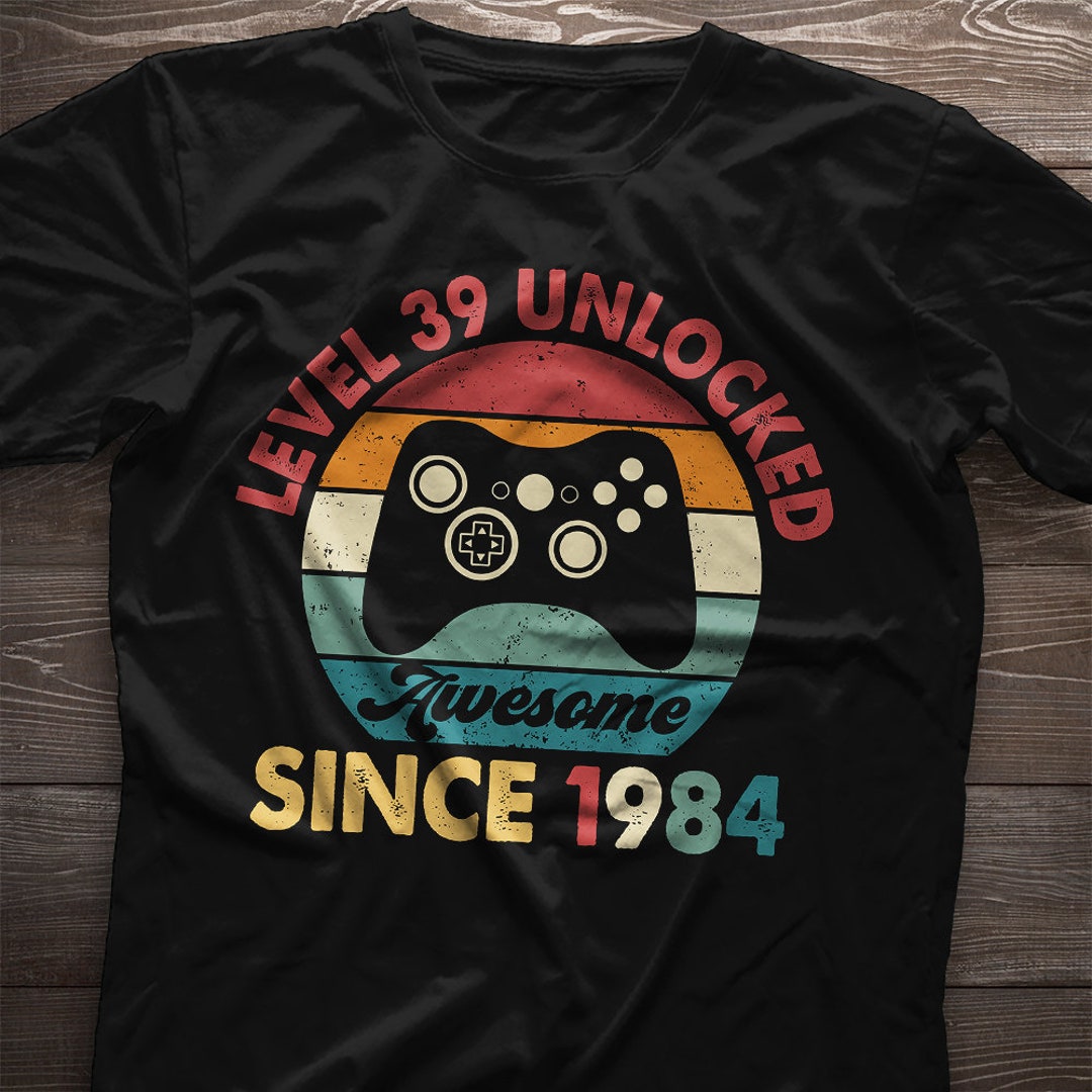  Level 39 Unlocked 39 Years Old Gamer 39th Birthday Gaming  T-Shirt : Clothing, Shoes & Jewelry