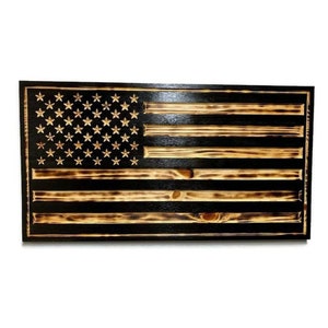 Custom rustic wooden American flag, Engraved Wood Sign, Retirement gift, Personalized Flag