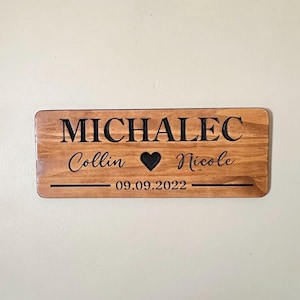 Personalized Wedding Gift Last Name Established Sign Family Name Sign 3D Wooden Sign Custom Wood Sign Anniversary Rustic Home Decor Wall Art