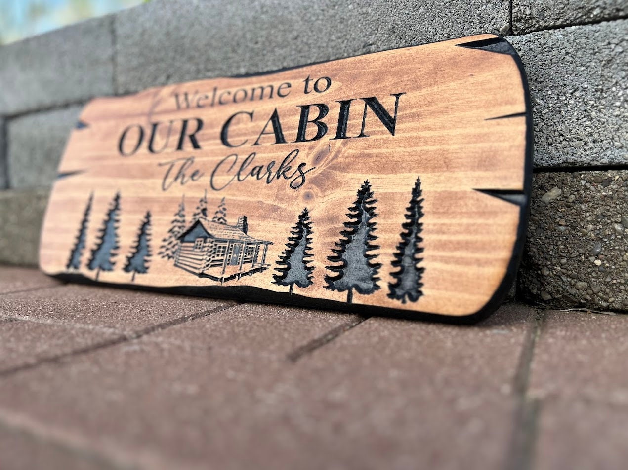 Outdoor Sign, Wooden Carved Cabin Sign, Family Sign, Custom Wood Sign ...