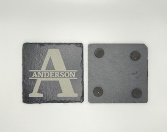 Personalized Slate Coasters – Engraved Wedding Gift Favors