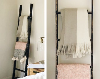 Handmade Wooden Blanket Ladder | Rustic Farmhouse Decor