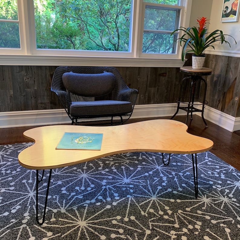 Mid Century Modern Coffee Table Hairpin Legs Funky Coffee Table