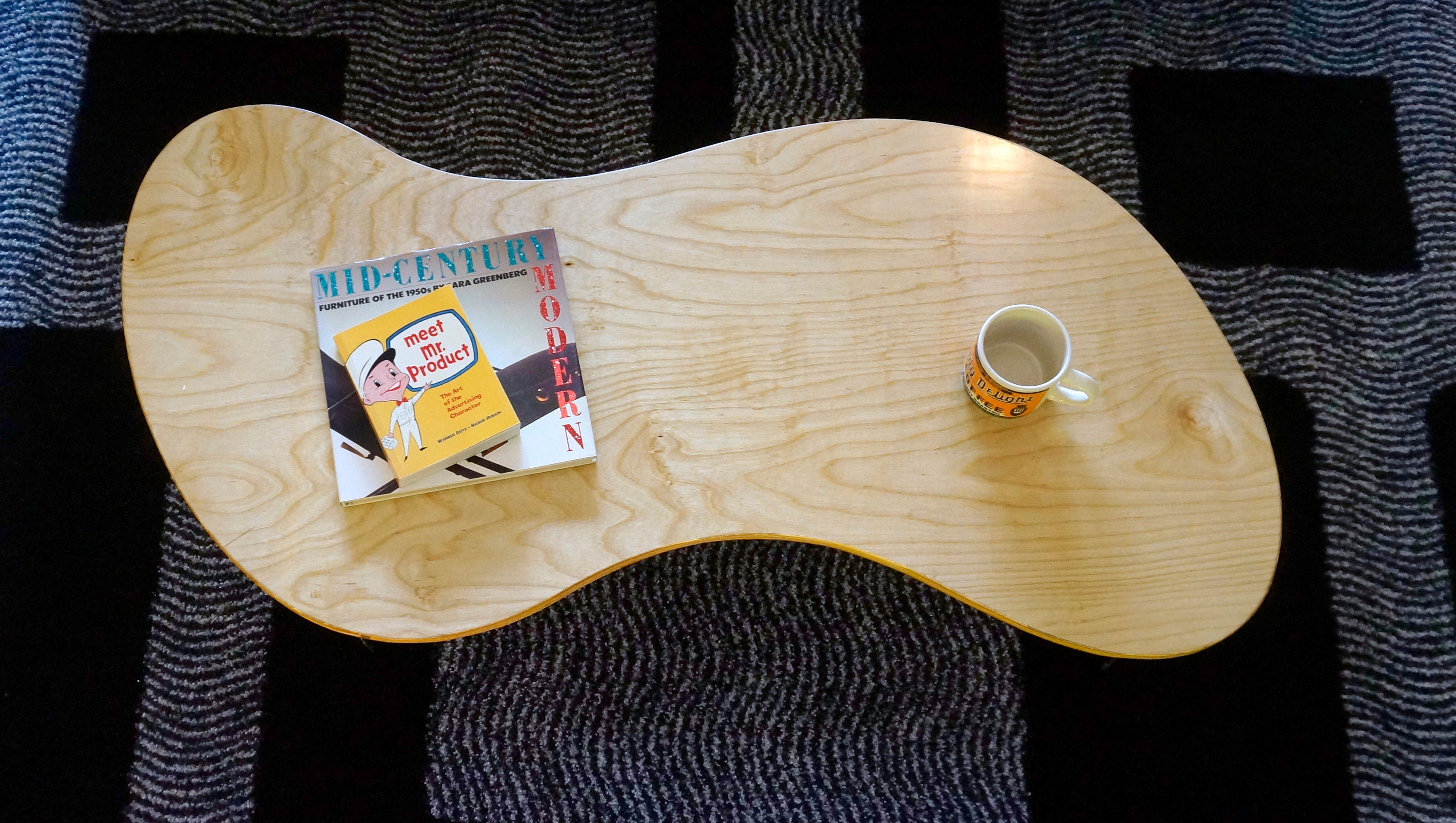 Midcentury Modern Style Coffee Table on Hairpin Legs Handmade Retro