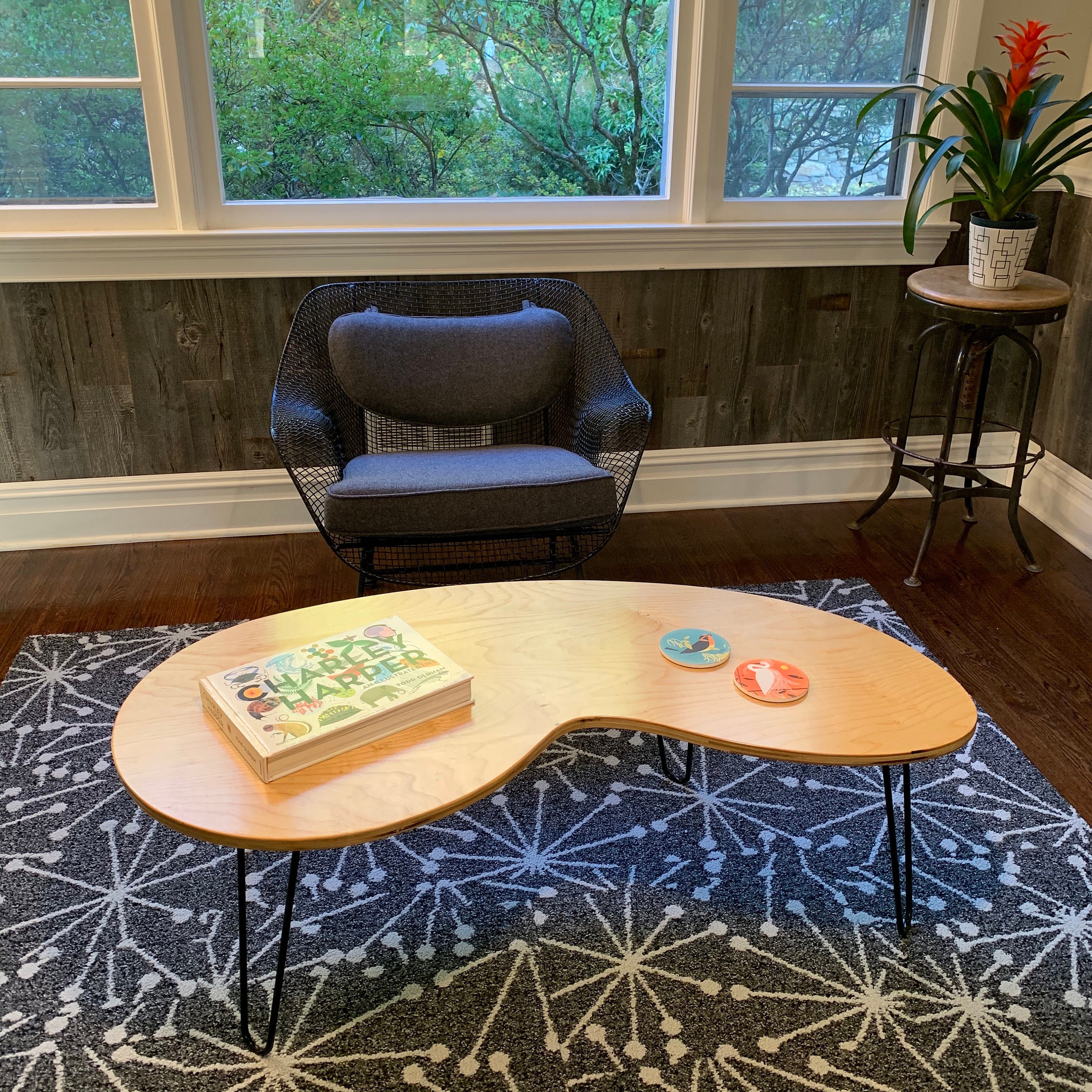 Kidney Bean Table | Mid Century Coffee Table | Handmade MCM Atomic