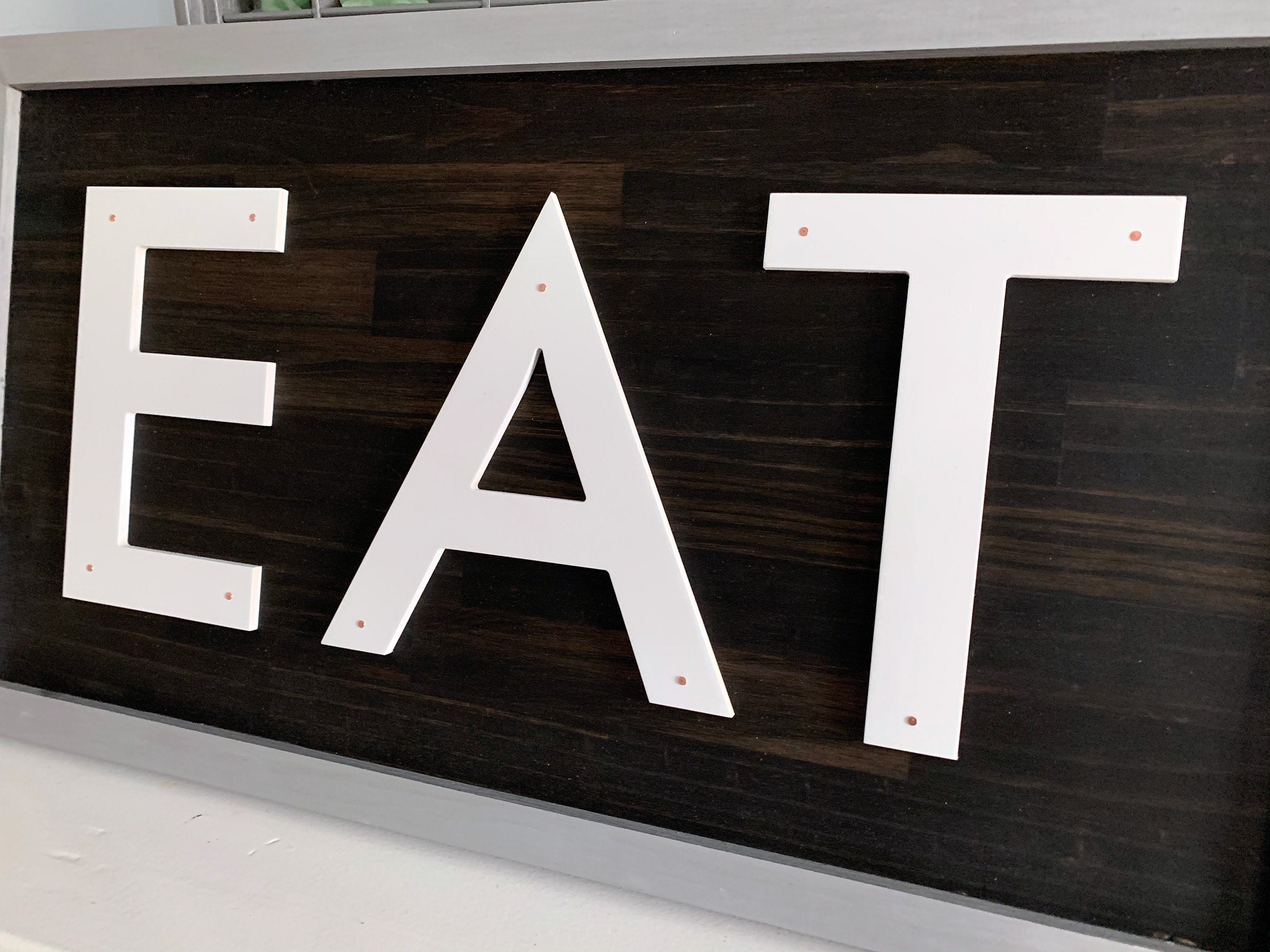 Handmade EAT Sign Wood Cutout Letters Rustic Home Decor Modern ...