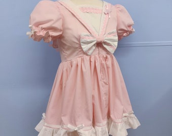 Made to order pink sailor shorty dress