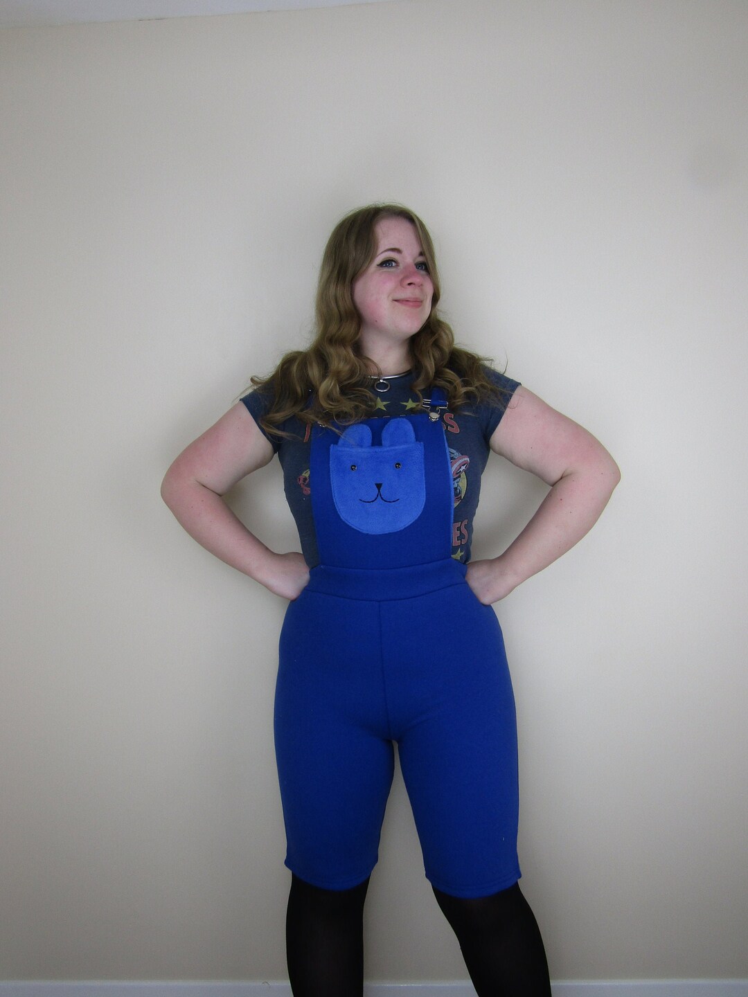 Half Sleeve Bear Club Printed Romper