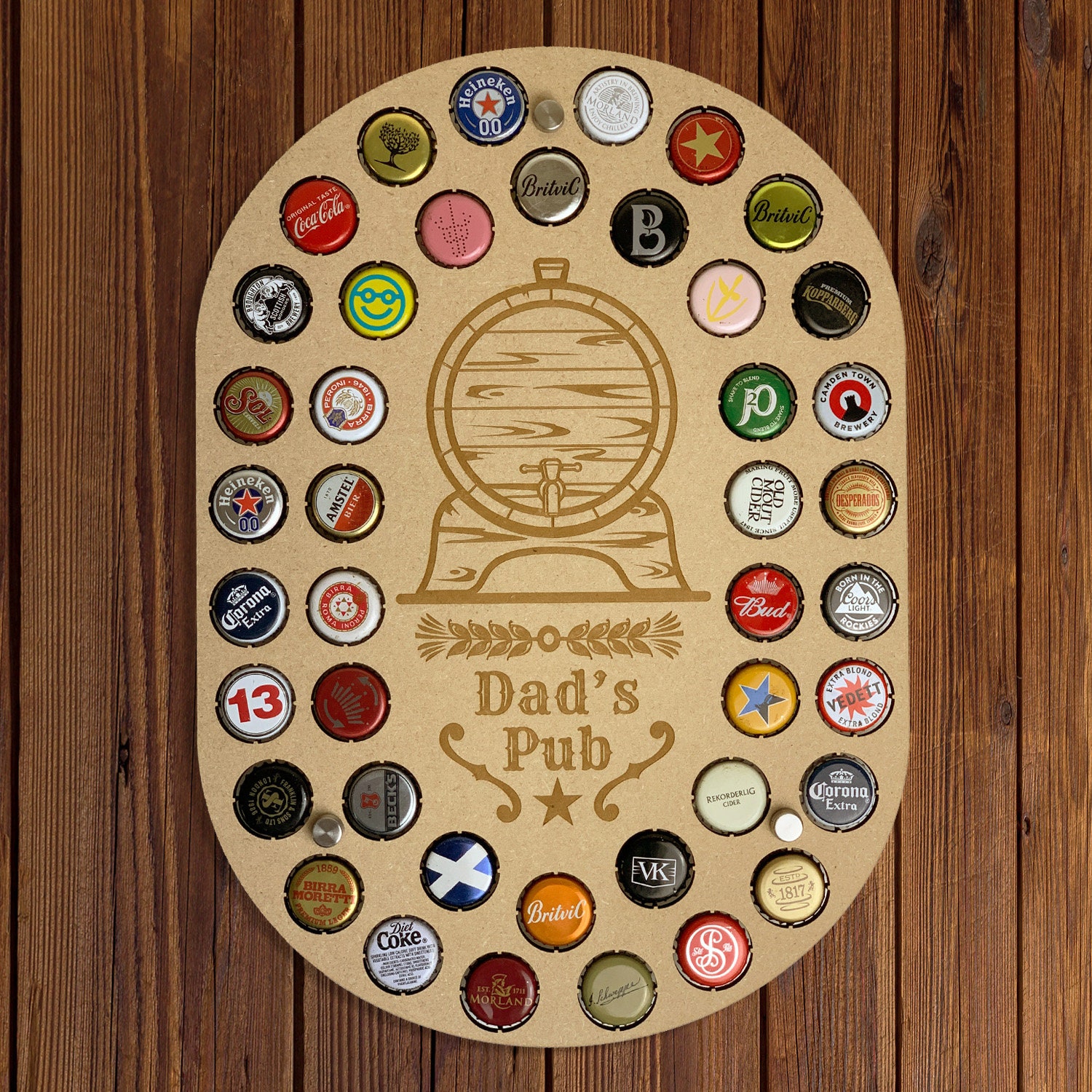 Personalised Pub Sign Beer Cap Holder 42 Bottle Top Display Etsy