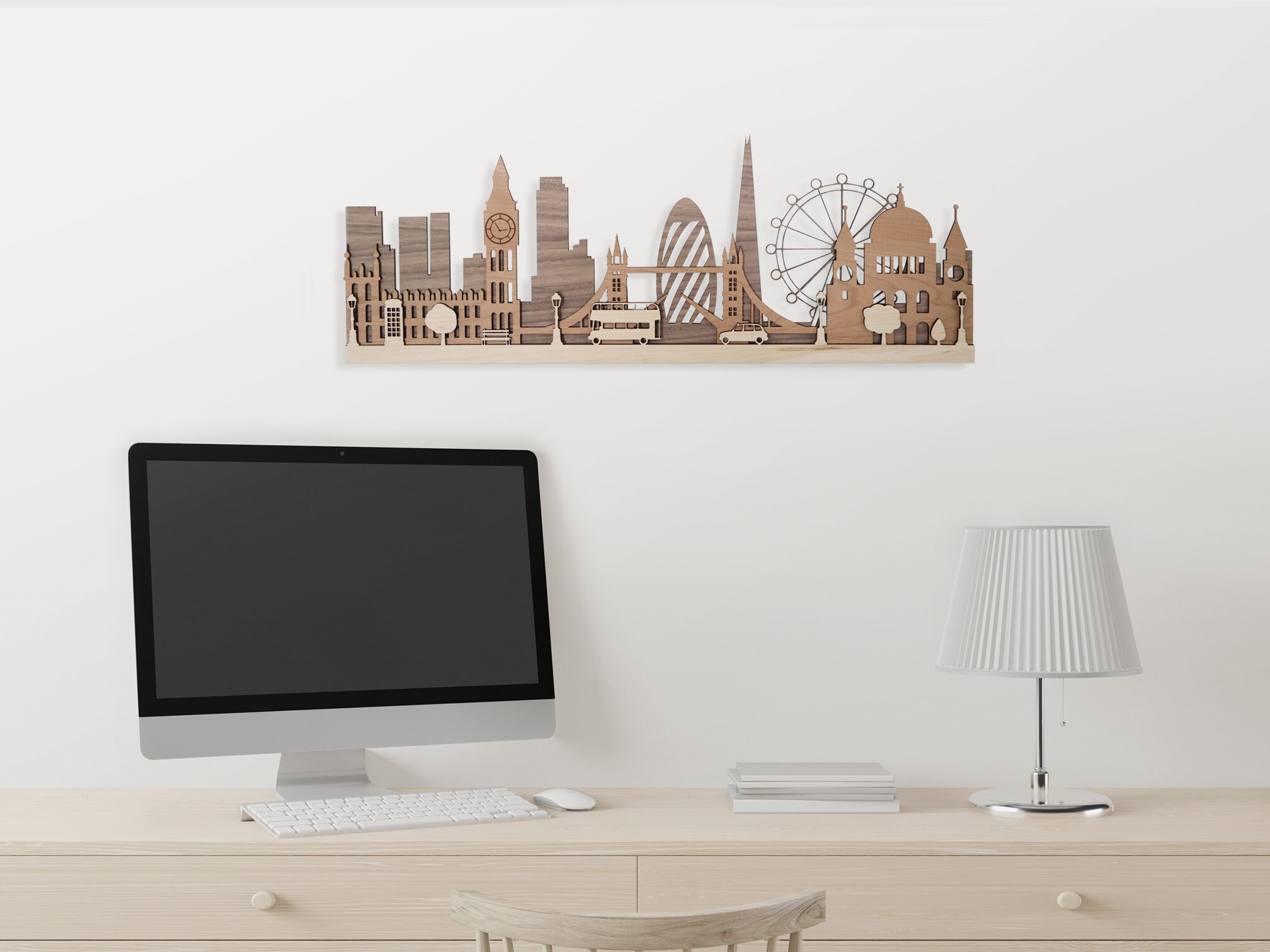 London Skylines Themed Wall Art Wooden Skylines Wall Art Etsy UK