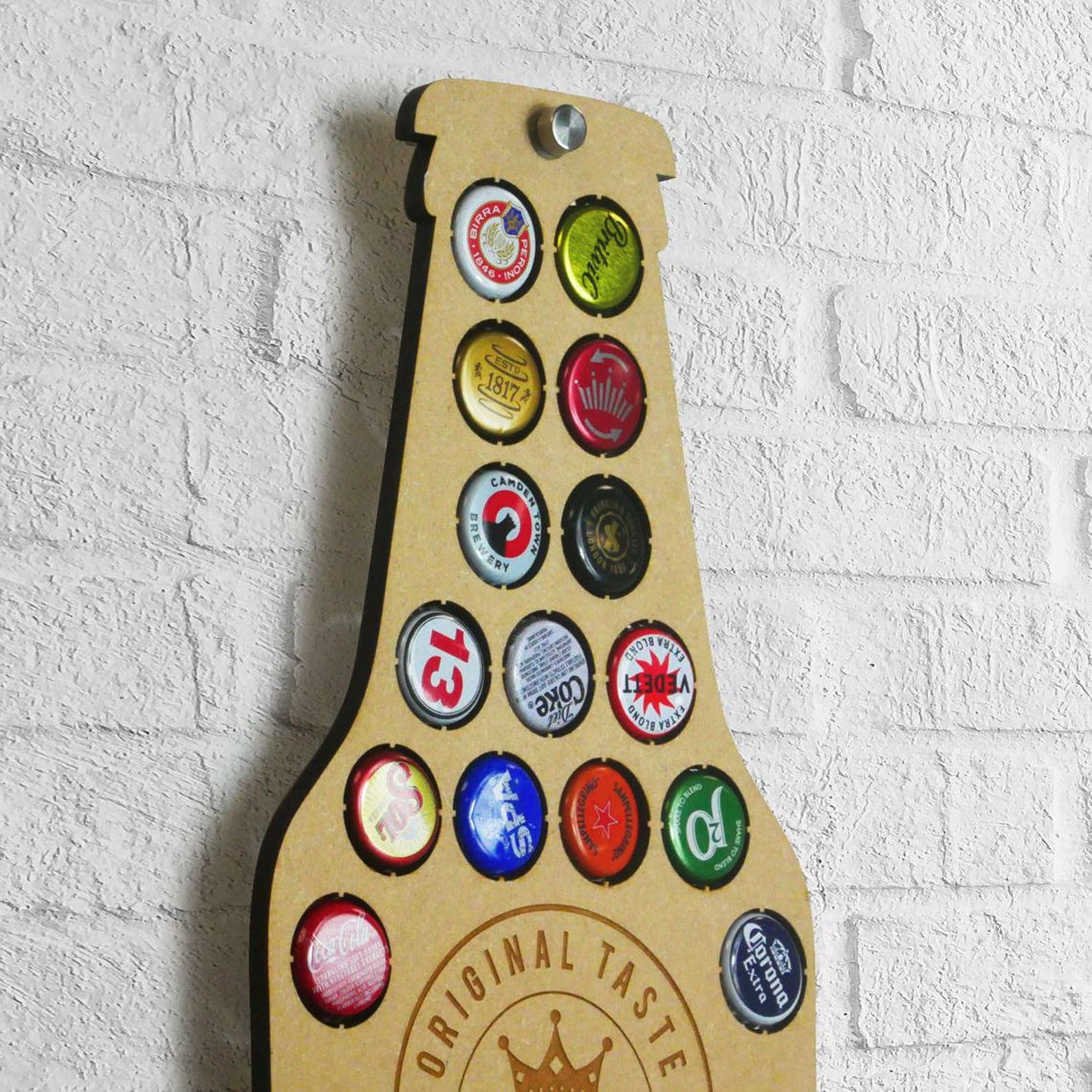 Personalised Beer Bottle Cap Holder with Fixings 26 Bottle Top Etsy