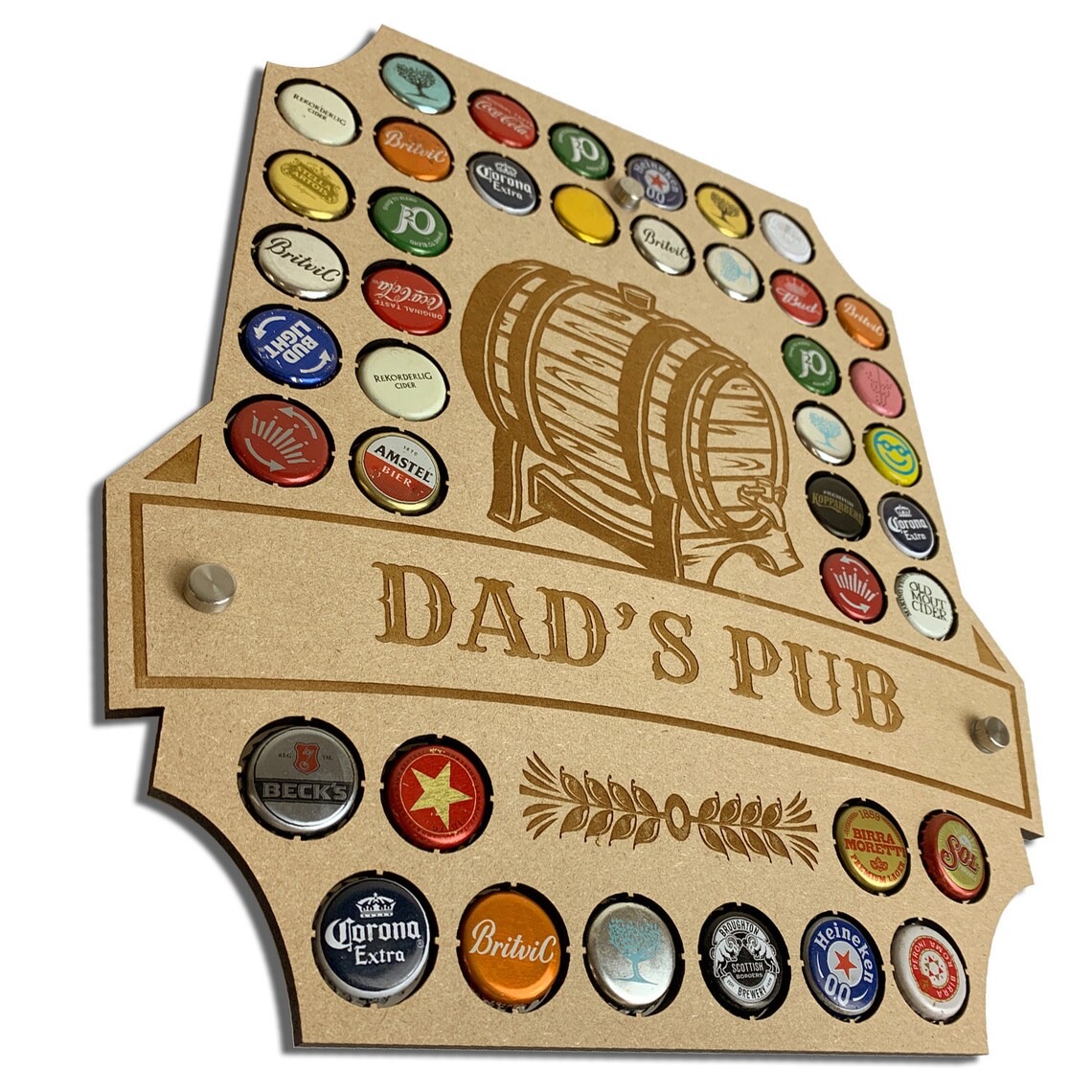 Personalised Pub Sign Beer Cap Holder 40 Bottle Top Display Etsy