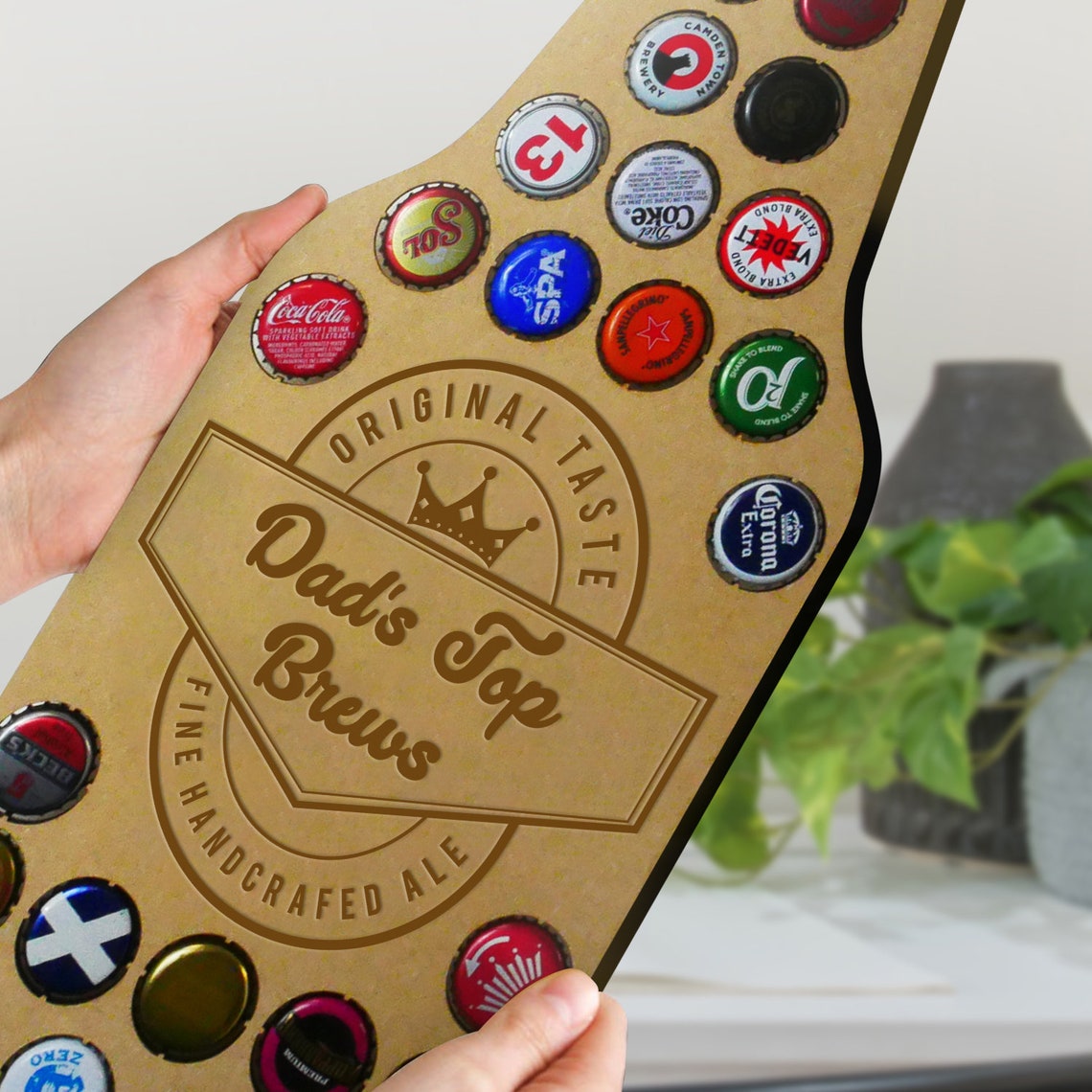 Dad Beer Bottle Cap Display Piece Holds 26 Bottle Tops Beer Etsy
