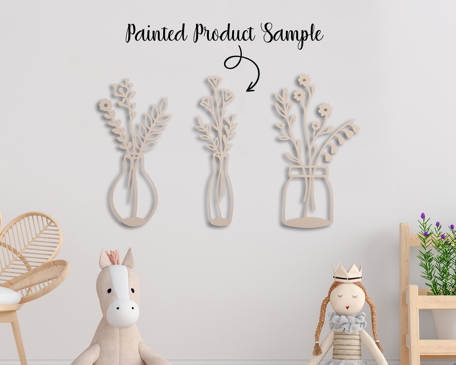 Spring Flower Wall Decor Set Wall Art Flower Sign Living Etsy UK