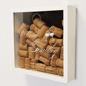 Wedding Couple Names Cork Box, Wine Cork Collection Box, Wine Lover Gift, Wine Cork Display, Wine Engagement Gift, Wedding Gift image 9