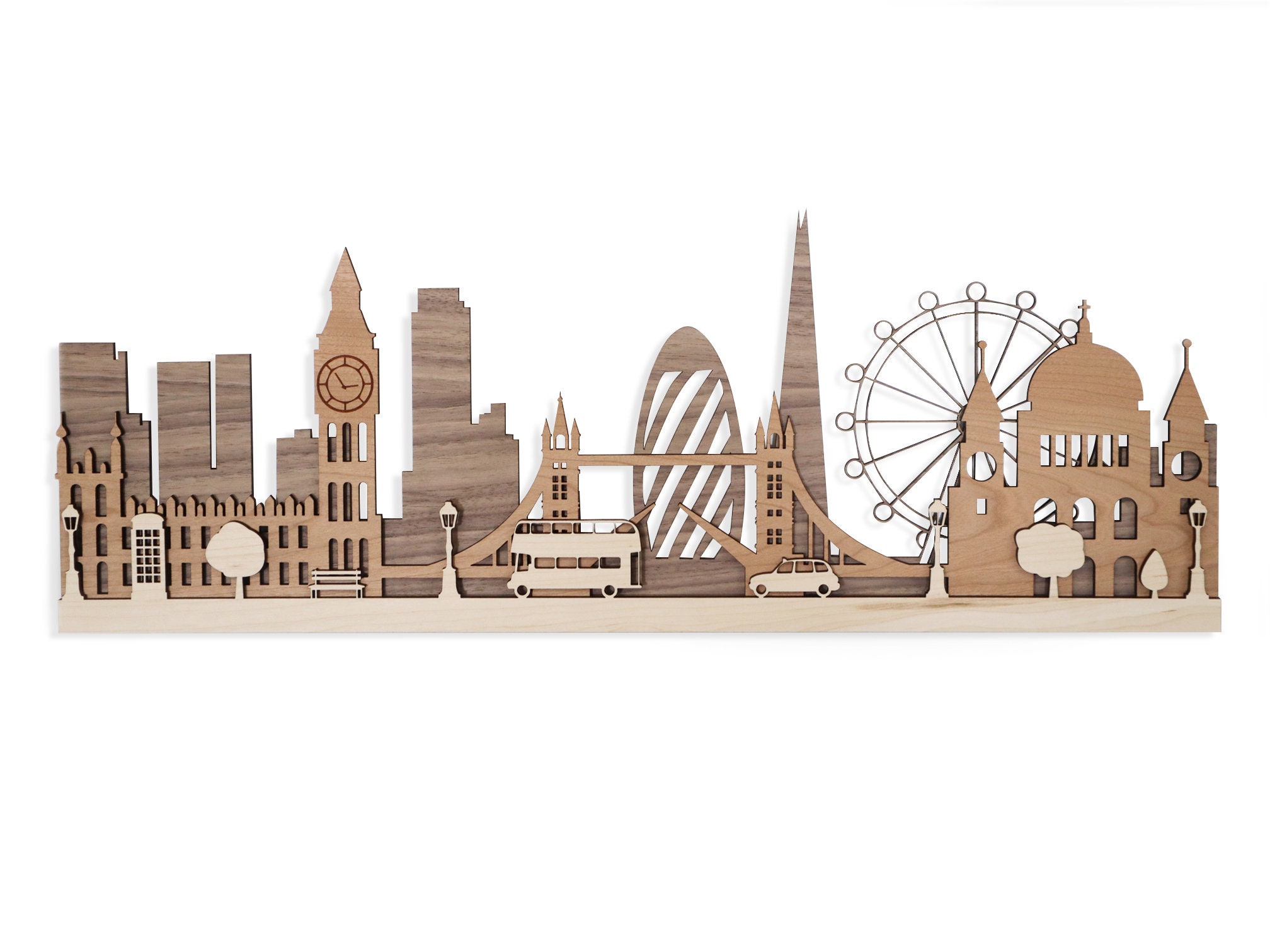 London Skylines Themed Wall Art Wooden Skylines Wall Art Etsy UK