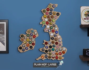 UK Beer Cap Map Holder -  Fixings included, Beer, Cider, Ale, Gift for him, Christmas Present, Dad, Husband