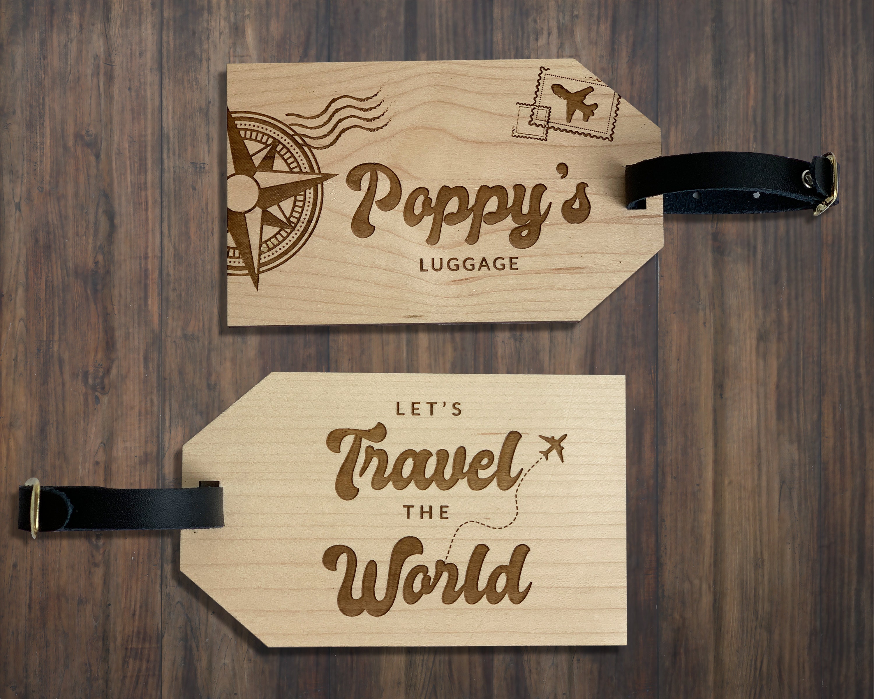 Personalised Wooden Luggage Tag Personalized Wooden Luggage Etsy UK