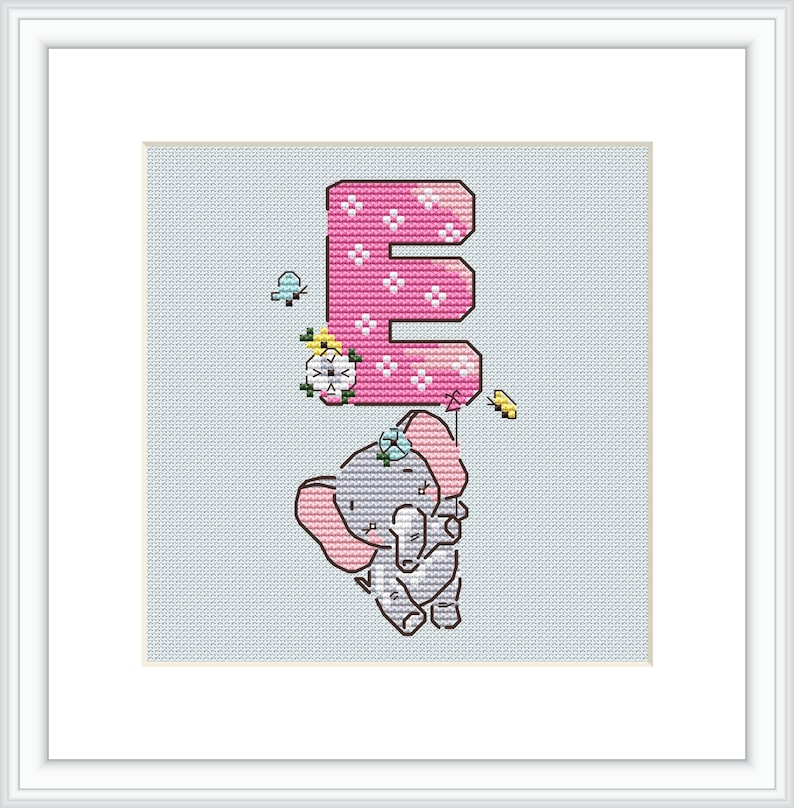 Baby Elephant Cross Stitch Pattern Nursery Cross Stitch Cute Etsy