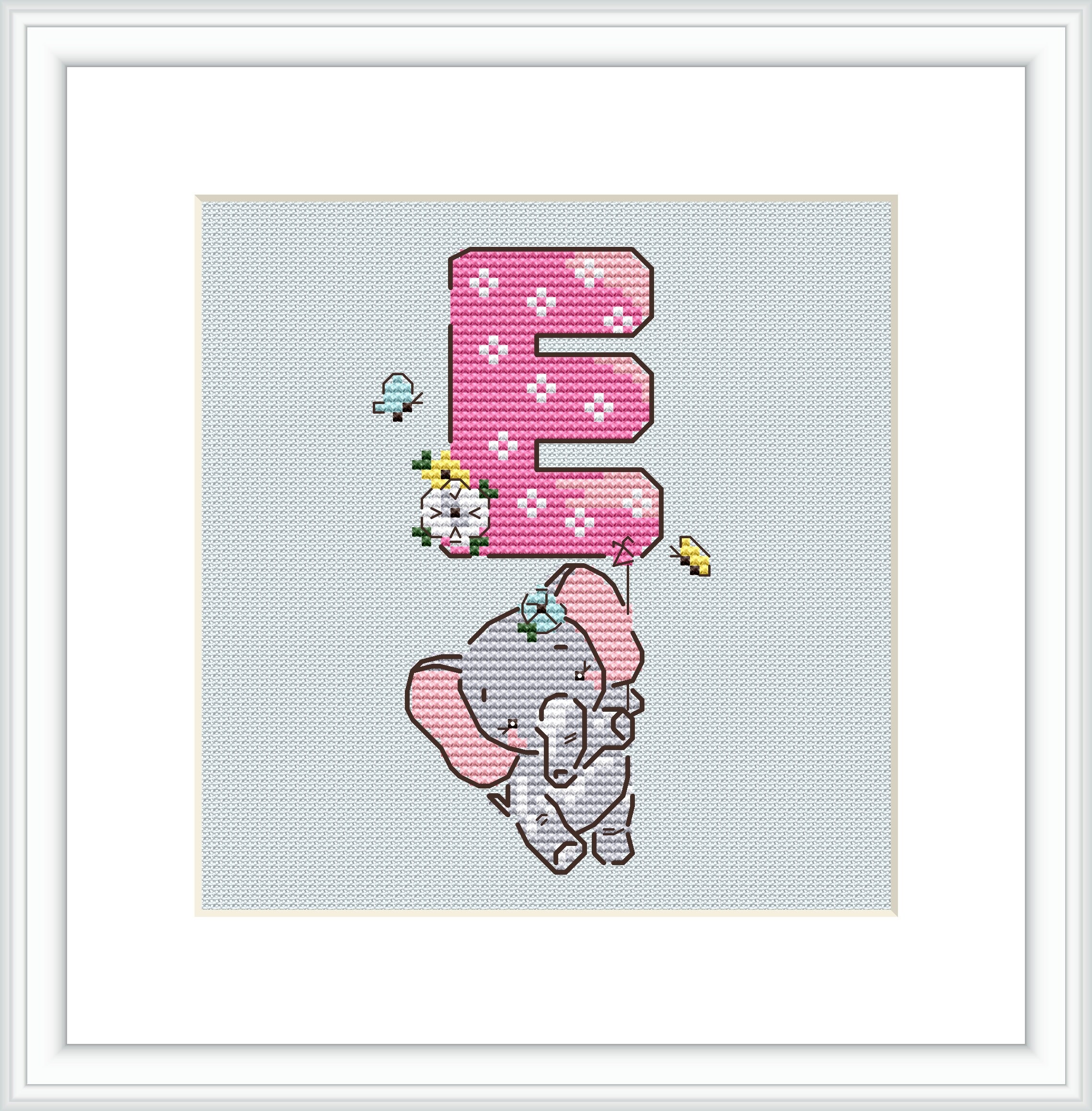 Baby Elephant Cross Stitch Pattern Nursery Cross Stitch Cute Etsy