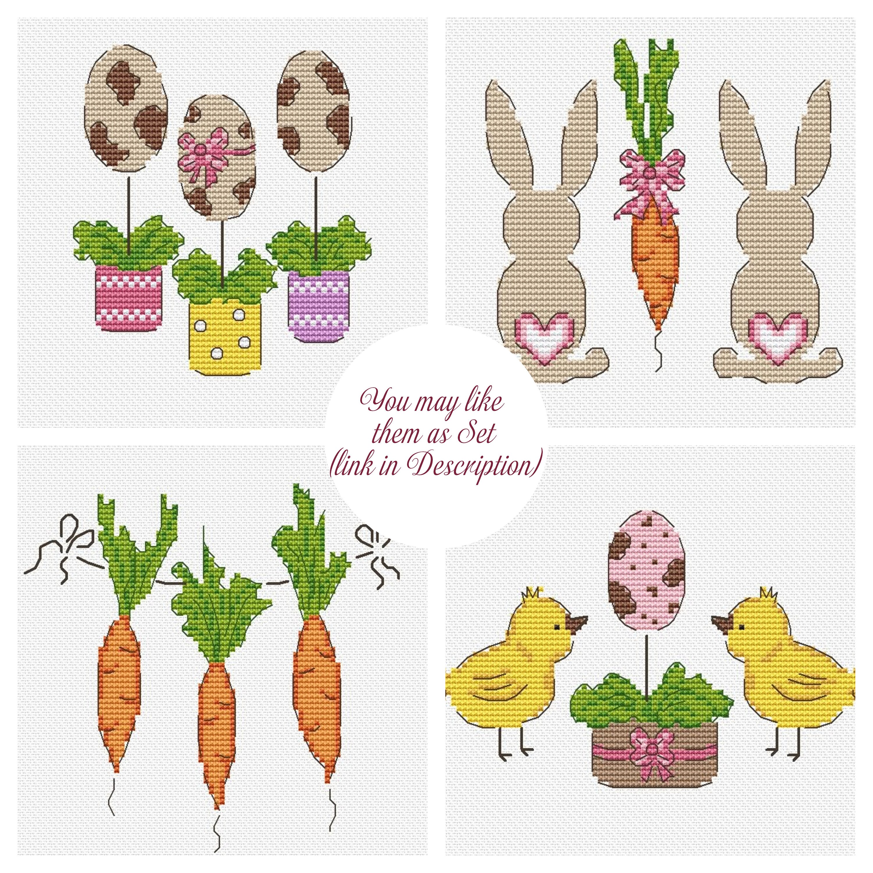 Carrots cross stitch pattern Easter cross stitch Spring - Etsy.de