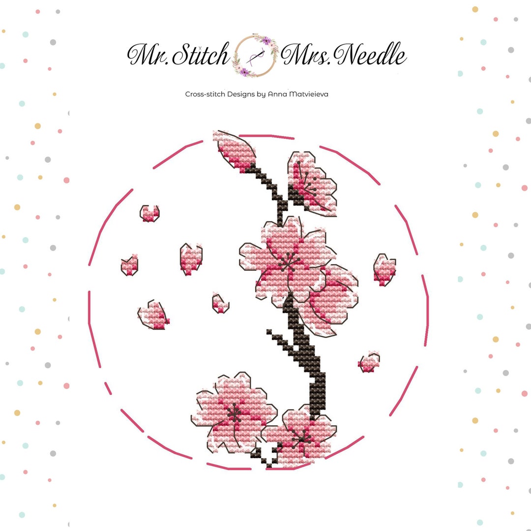 Sakura cross stitch pattern Cherry blossom cross stitch - Etsy MÃ©xico