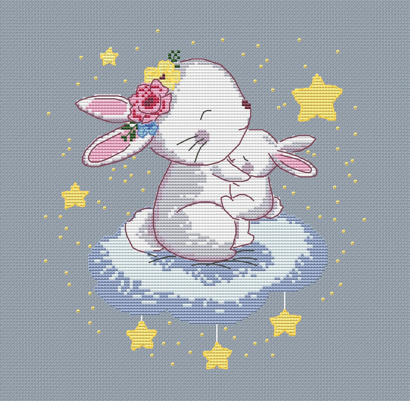 Set of 3 PDF cross stitch patterns of cute animals Baby cross Etsy