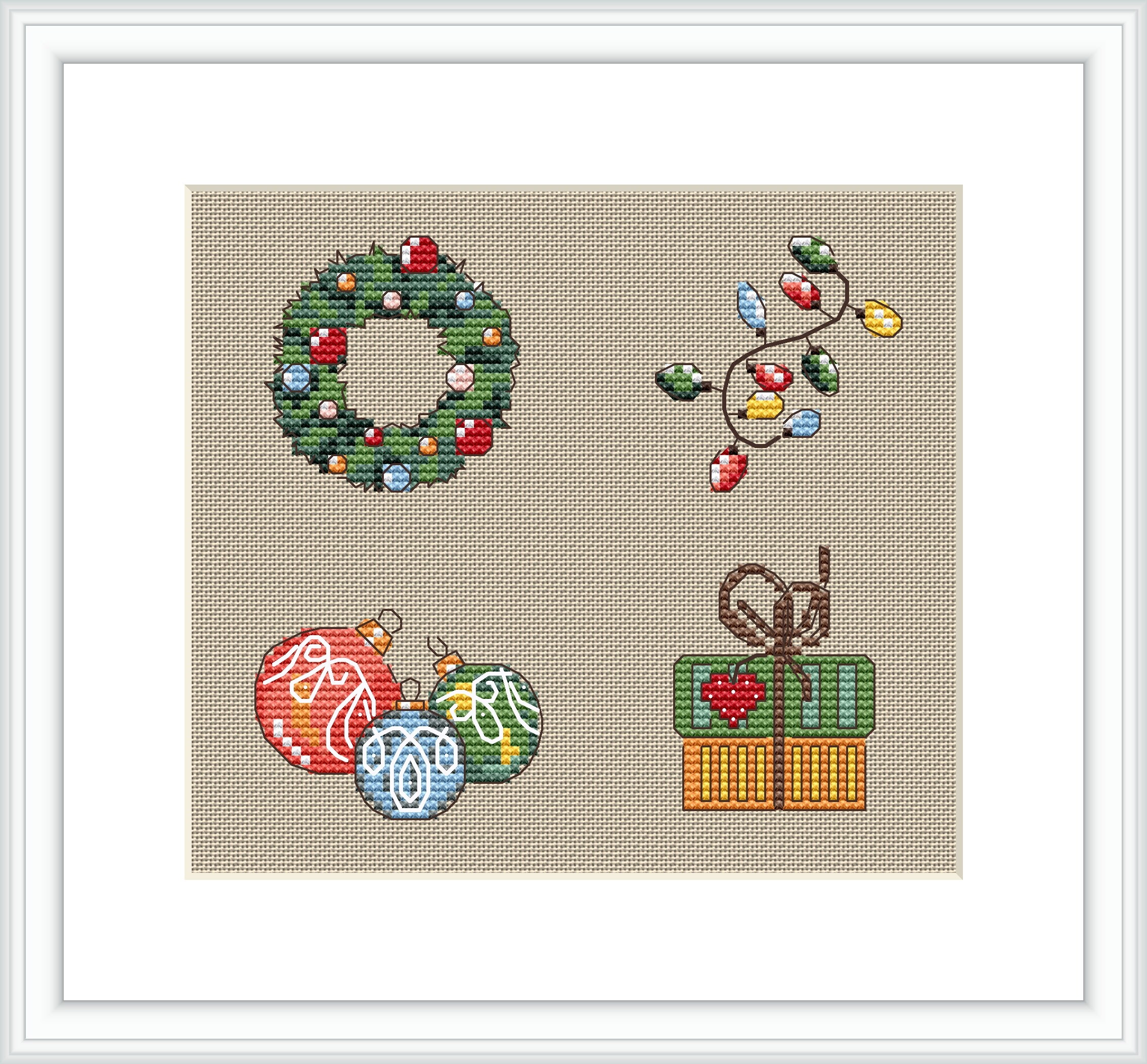 Tiny Christmas Ornaments Cross Stitch Pattern - #V438570
