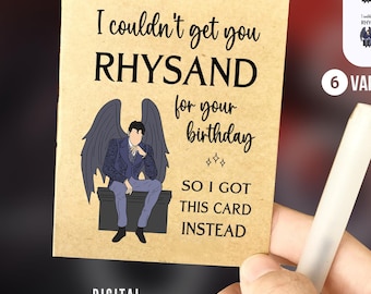 Acotar Rhysand Birthday Card PNG: Bookish Gift (Digital Download)