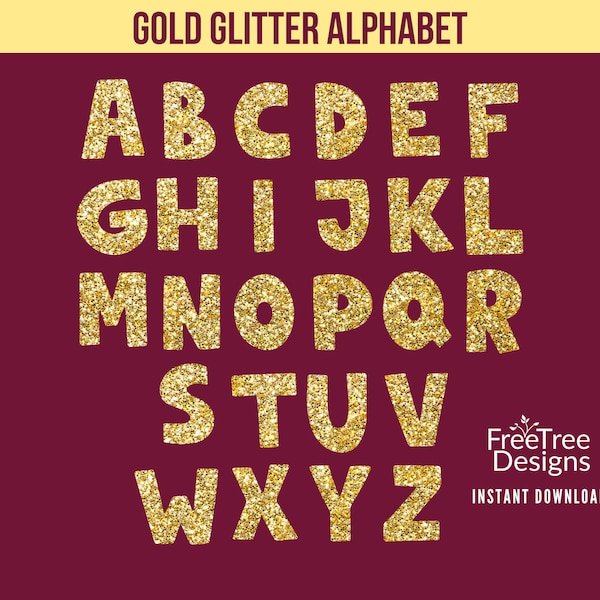 Gold Glitter Letters - Etsy