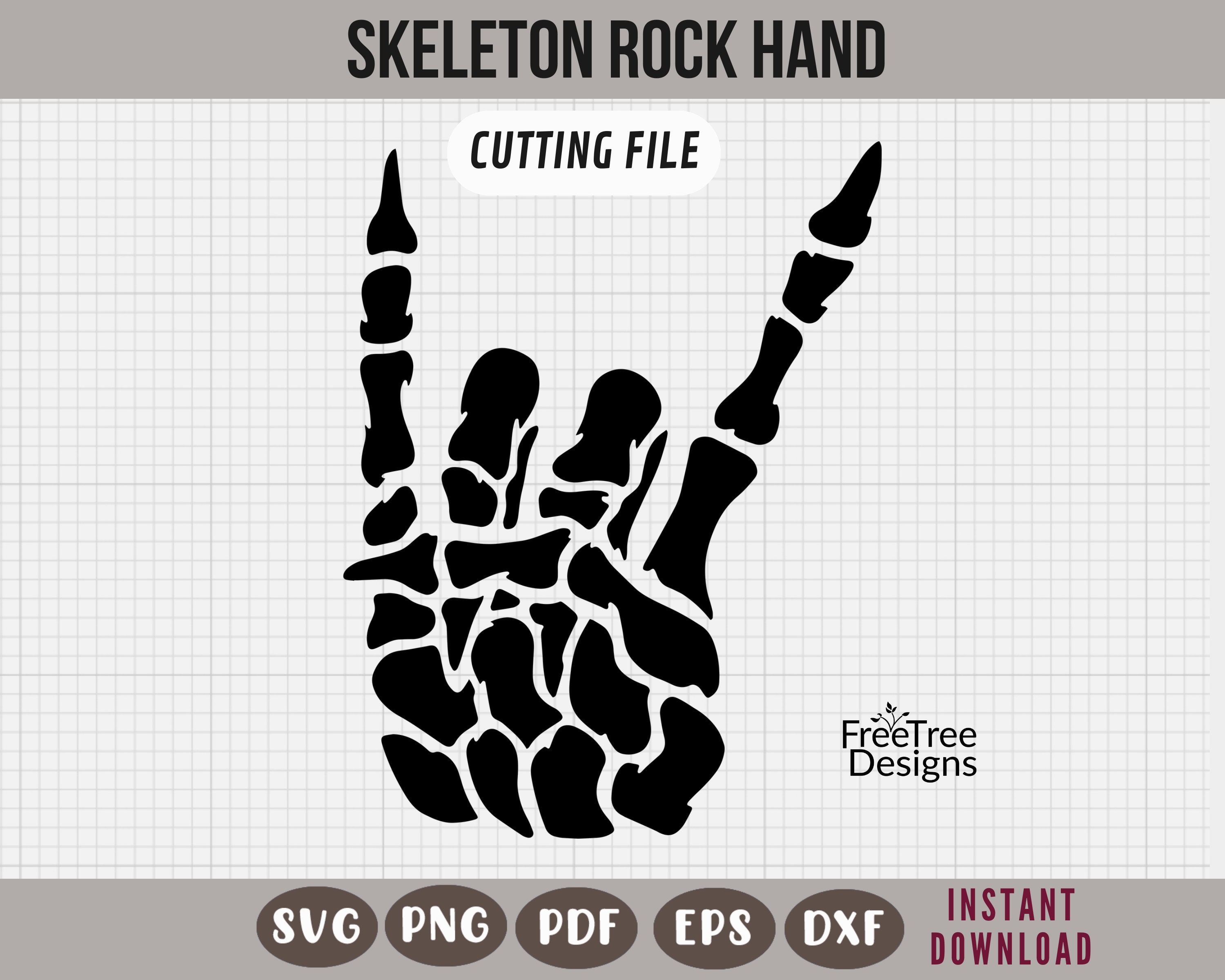 Skelett Rock Hand SVG: Schädel Hörner Vektor Schnittdatei (Digitaler  Download) - Etsy Österreich, image size:3000x2400