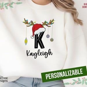 Nome personalizzato in formato PNG natalizio, design per maglietta con lettere dell'alfabeto natalizio, stampa a sublimazione, nome personalizzato in formato PNG, maglietta natalizia con monogramma 2024 per la famiglia