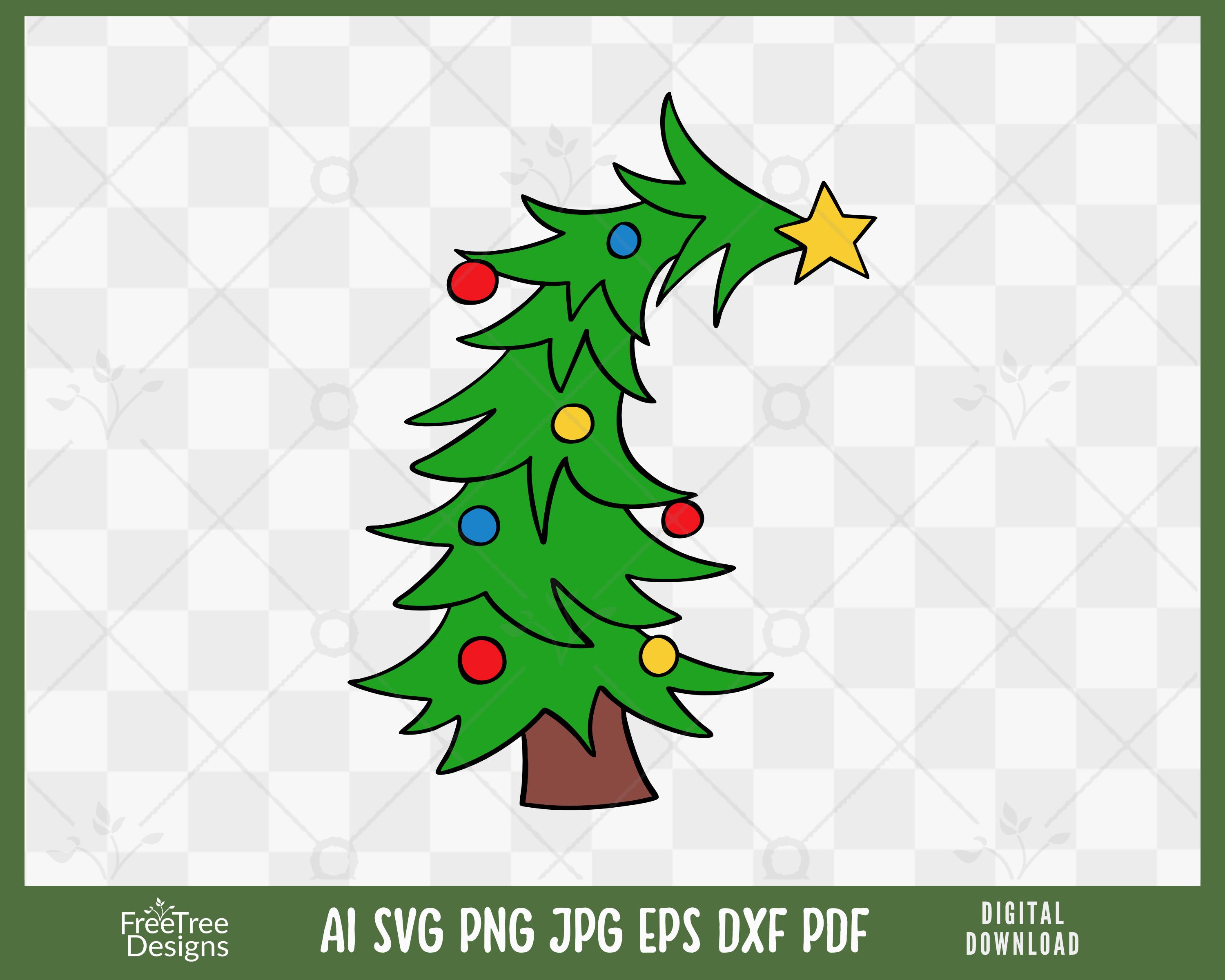 Christmas Cartoon Tree With a Grinchy Feeling Digital Download - Etsy