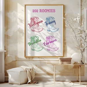 Custom Roommate Cowgirl Boots Print: Trendy Dorm Decor (Digital Download)