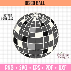 Disco Ball SVG Clipart: Cutting File, Laser Cut (Digital Download)