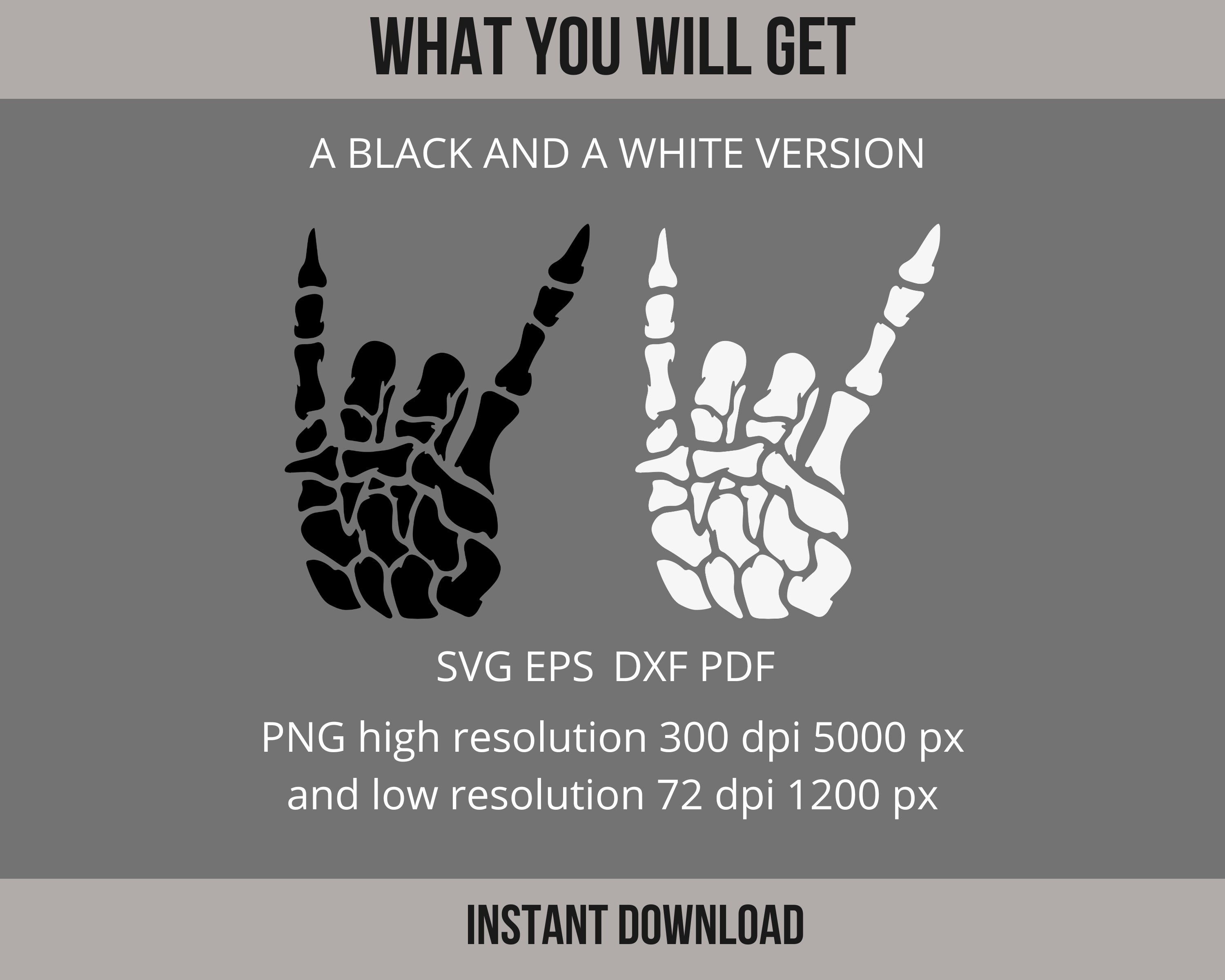 Skelett Rock Hand SVG: Schädel Hörner Vektor Schnittdatei (Digitaler  Download) - Etsy Österreich, image size:3000x2400