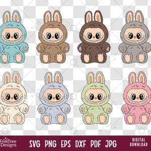 Labubu Designs PNG, Vector Digital File for Cricut, Laser Cut La bubu SVG, T Shirt Sublimation, Instant Download Labubu Character Bundle