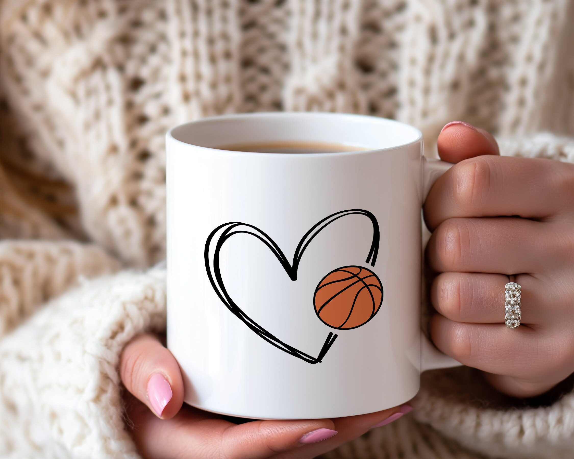 Basketball Heart SVG: Love Monogram Frame, Laser Cut File (digital