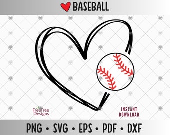 Baseball Heart SVG: Stacked Love Monogram Frame (Digital Download)