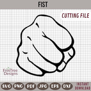 Fist Bump SVG: Laser Cut File, Cricut, Silhouette (Digital Download)