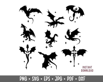 Dragon Silhouette SVG: Basgiath War College, Fourth Wing (Digital Download)