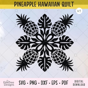 Pineapple Quilt Block SVG | Hawaiian Flower Art Design (Digital Download)