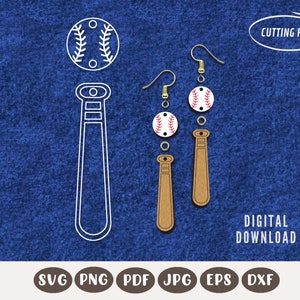 baseball earrings svg